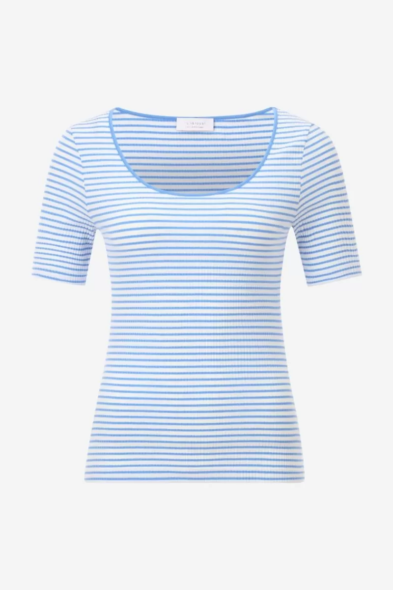 Rich & Royal Gestreiftes T-Shirt In Feiner Rib-Struktur | Damen T-Shirts