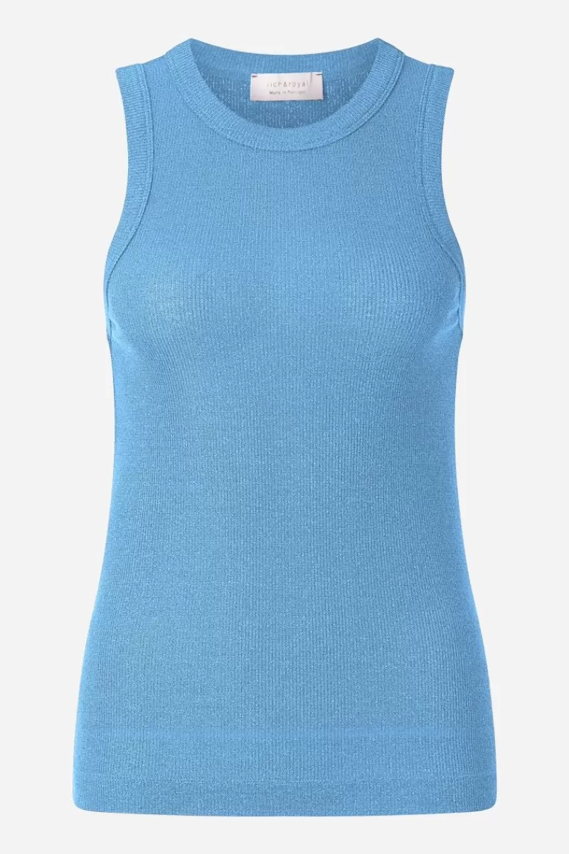 Rich & Royal Hellblaues Rib-Tanktop | Damen Tops