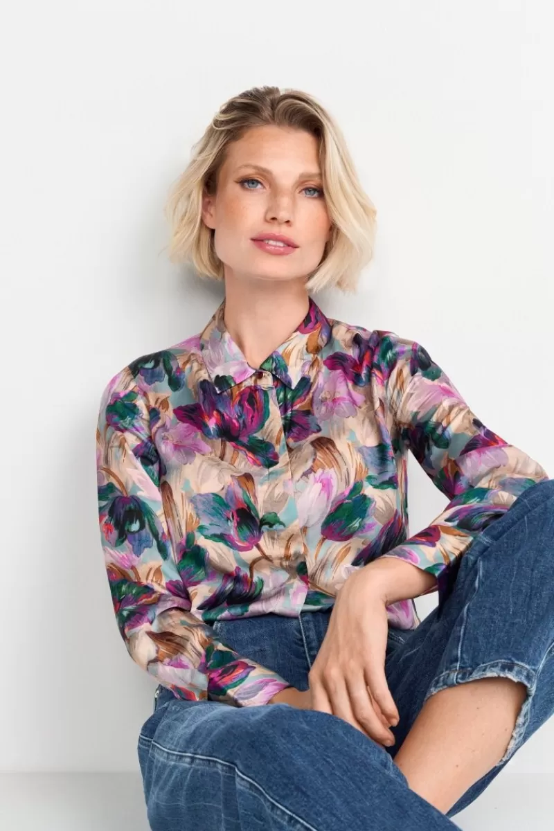 Rich & Royal Hemdkragenbluse Mit Blumenprint | Damen Casual Blusen