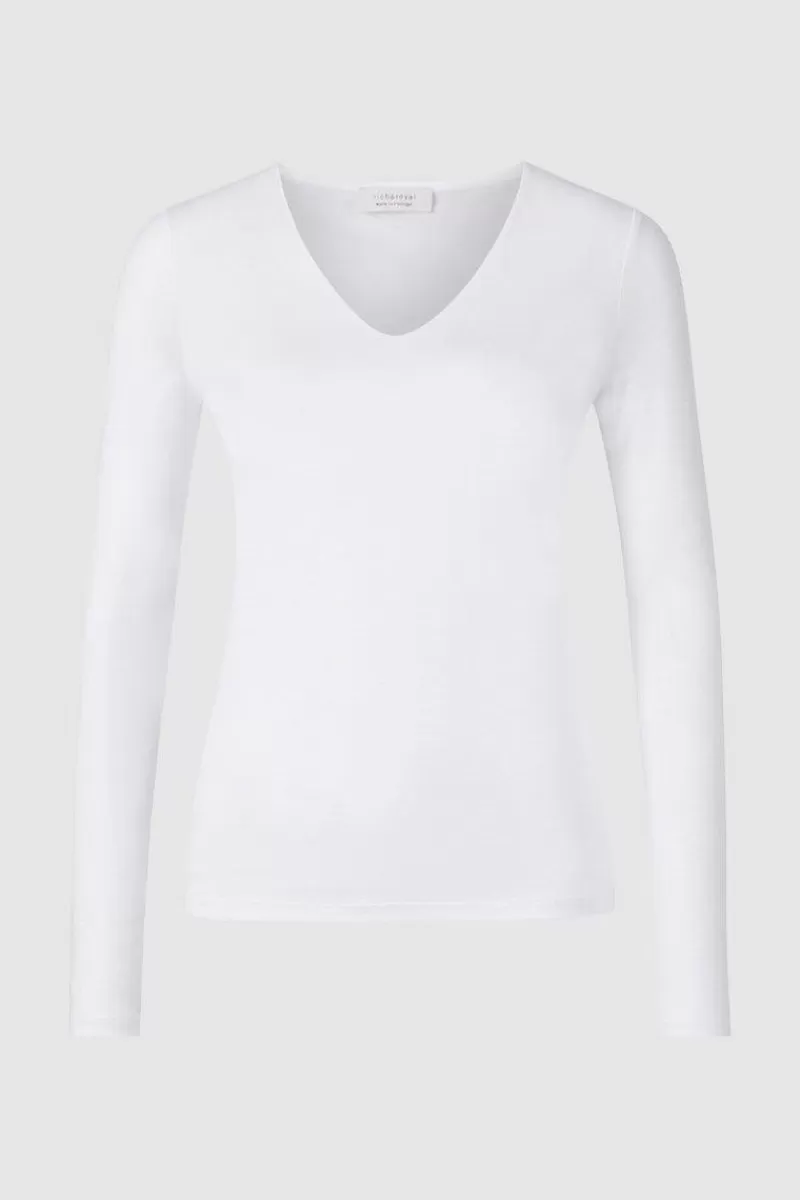 Rich & Royal Longsleeve Mit V-Neck | Damen Longsleeves