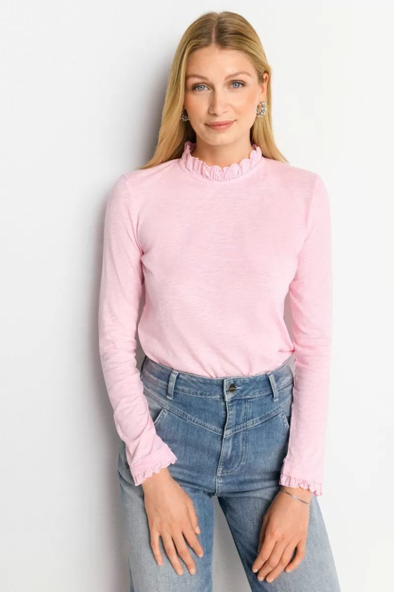 Rich & Royal Longsleeve Mit Frill-Kragen | Damen Longsleeves