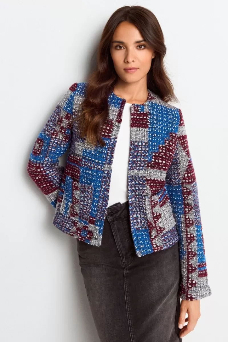 Rich & Royal Mehrfarbige Bouclé-Jacke | Damen Übergangsjacken | Bouclé-Jacken