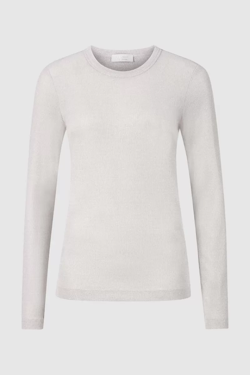 Rich & Royal Rib-Longsleeve Mit Glanzeffekt | Damen Longsleeves