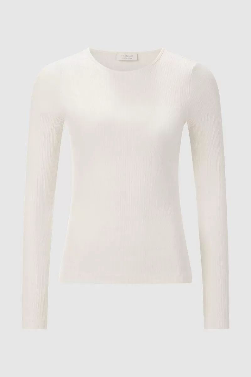 Rich & Royal Rib-Longsleeve Mit Rundhals | Damen Longsleeves