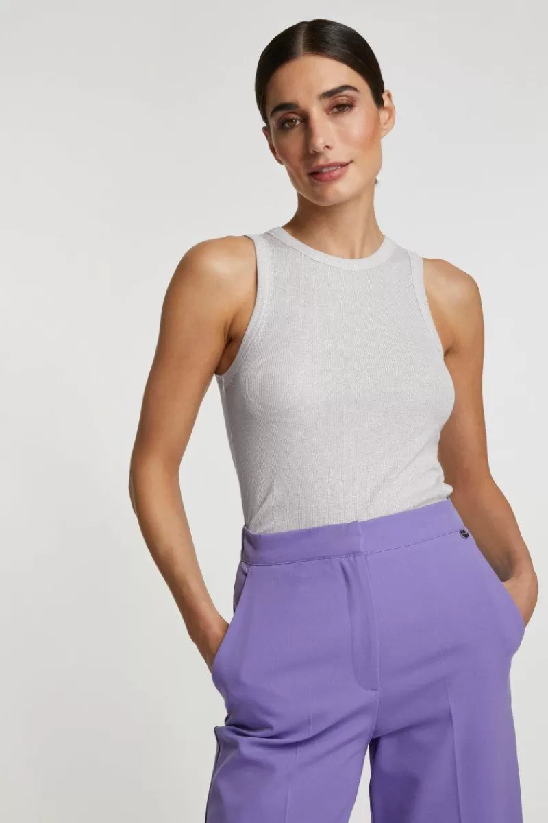 Rich & Royal Rib-Top Mit Glanzeffekt | Damen Tops