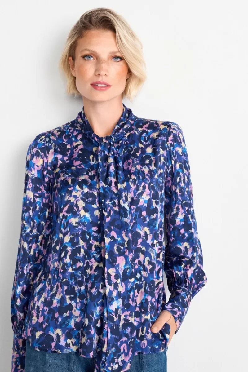 Rich & Royal Schluppenbluse Mit Leo-Print | Damen Casual Blusen