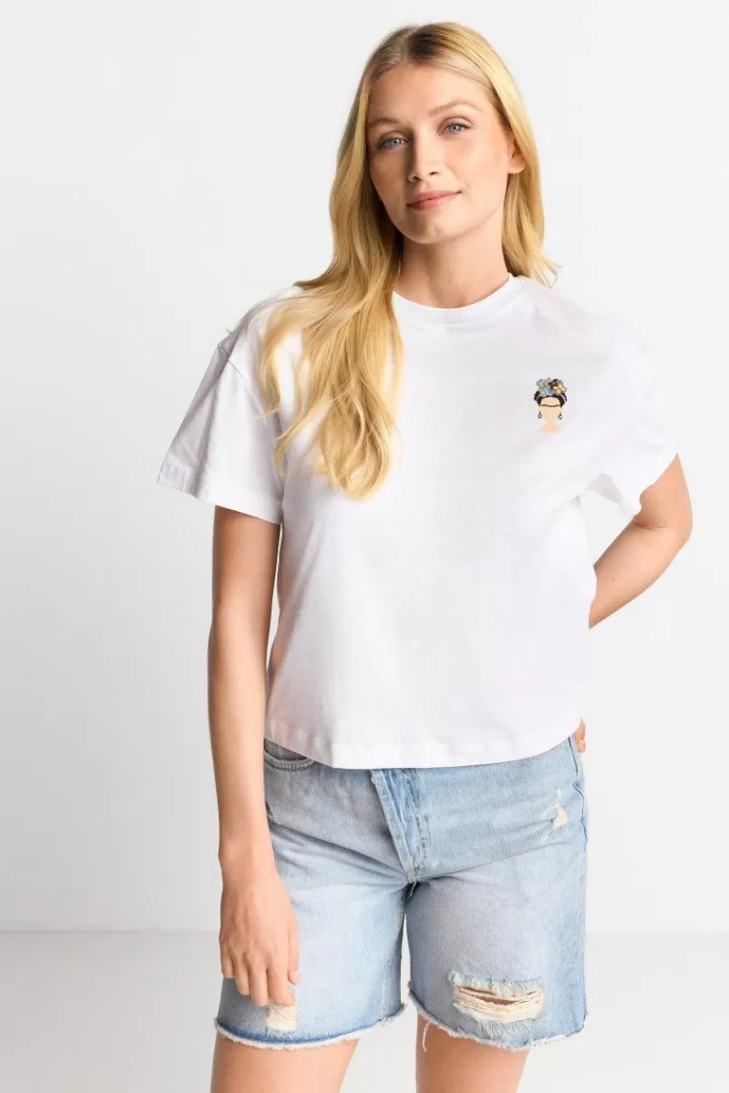 Rich & Royal T-Shirt Mit Frida Kahlo-Applikation | Damen T-Shirts