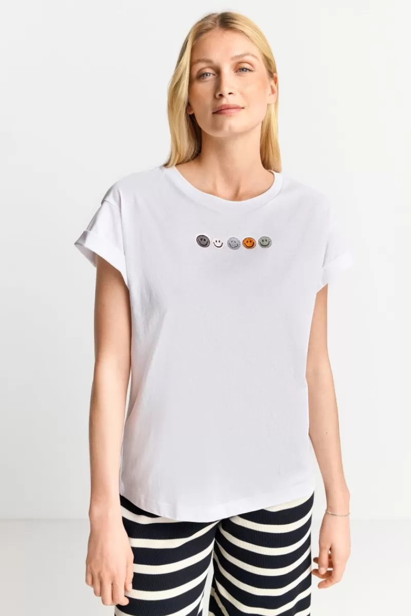 Rich & Royal T-Shirt Mit Strass-Applikationen | Damen T-Shirts