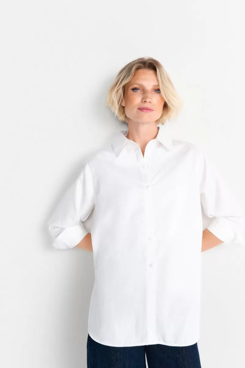 Rich & Royal Weiße Oversize-Bluse | Damen Casual Blusen | Business Blusen