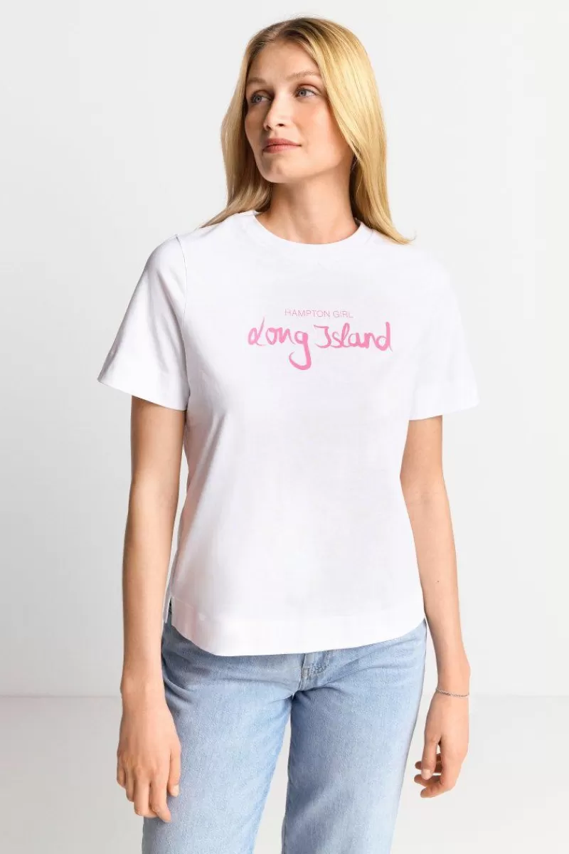 Rich & Royal Weißes T-Shirt Mit Schriftzug | Damen T-Shirts