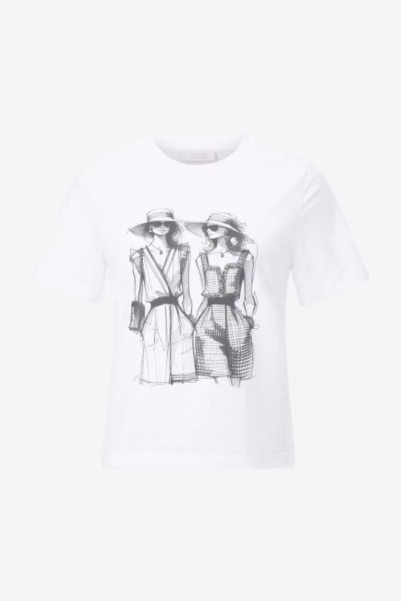 Rich & Royal Weißes T-Shirt Mit Statement-Print | Damen T-Shirts