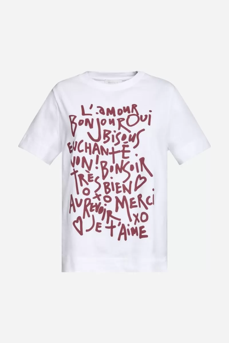 Rich & Royal Weißes T-Shirt Mit Statement-Print | Damen T-Shirts